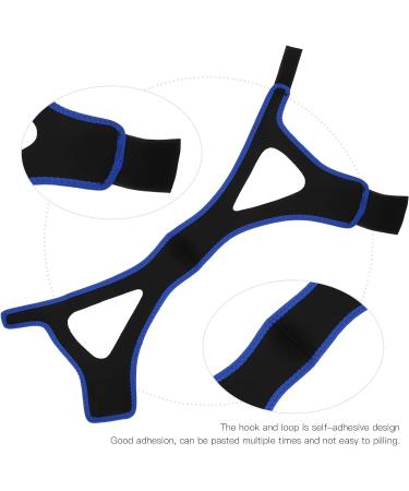Jopwkuin Breathable Chin Strap - Special Triangular Design for Snoring Prevention (Black Blue Border) - Buy Online on GoSupps.com