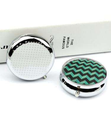 Turquoise & Black Travel Pill Box - 3 Compartment Portable Pill Organizer for Purse & Pocket - Buy Online on GoSupps.com