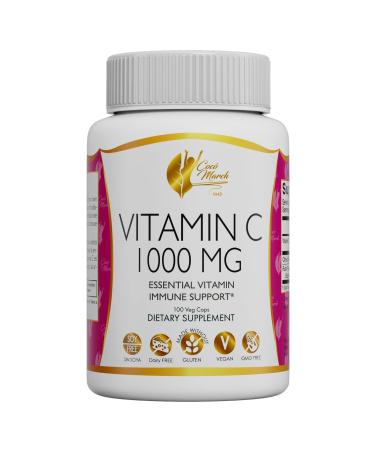 3000 mg Vitamin C Powder by Coco March- for Collagen Production &Immune Support Zinc Bromelain Quercetin L-Lysine - Free from: Gluten Dairy Soy GMOs Vegan and Keto Friendly 10 oz.