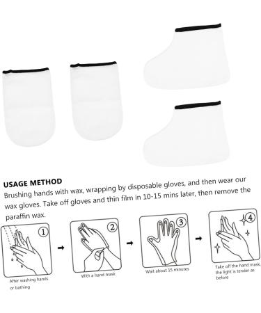 Beavorty 2 Pairs leather horn boots Wax Bath Hand Mitts remover socks Paraffin Wax Bath Gloves removal moisturizing spa socks polish peel white man Polyester lining lotion 16x25cm White - Buy Online on GoSupps.com