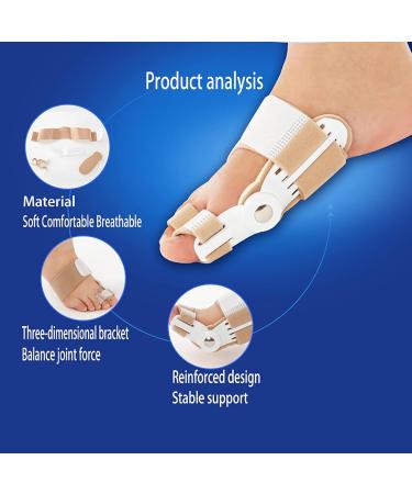 JYCCH 2Pcs Pedic Toe Straightener Corrector | Adjustable Skin-Friendly Fabric for Men & Women | Hallux Valgus Relief - Buy Online on GoSupps.com