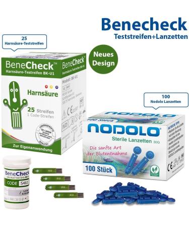 Buy BeneCheck Uric Acid Test Strips (25 pcs) & 100 Nodolo Lancets Bundle - Fast International Shipping - Buy Online on GoSupps.com