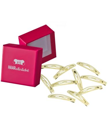 Hair -like hair clips mini small (10 pieces | gold shimmering | 4.3cm short) including box for storage (box color: pink)