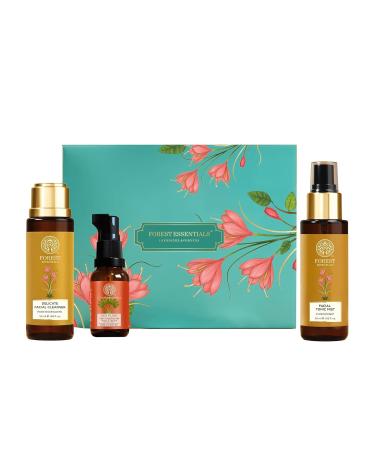 Forest-Essential's Skincare Morning Ritual Mini Gift Set Face Wash Toner Sunscreen 3 Pieces