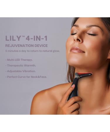 VRAIKO Lily Neck Face Massage Device - Anti-Aging Skin Rejuvenation with Thermal LED Vibration - Lift & Tighten Sagging Skin (Matt Black) - Buy Online on GoSupps.com