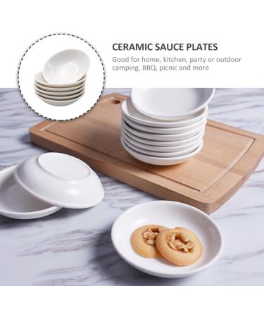 Zerodeko 6pcs Ceramic Saucer Sauce Storage Container Snack Bowl Japanese Soy Sauce 5inch Round Plate Pinch Prep Bowls Ketchup Seasoning Small Dipping Snack Plate Ceramics White re-usable - Buy Online on GoSupps.com