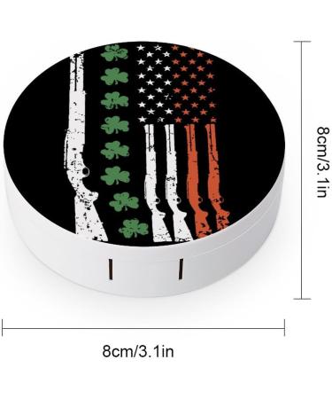 Buy Clover American Gun Flag Round Case - Portable Contact Lens Kit Storage Box with Mirror - Cute & Stylish Lens Holder for Travel - Buy Online on GoSupps.com