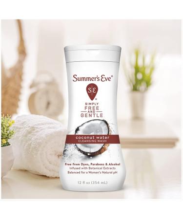 Summer's Eve Simply Cleansing Wash - Coconut Water 12 fl oz | pH-Balanced Feminine Hygiene - Buy Online on GoSupps.com