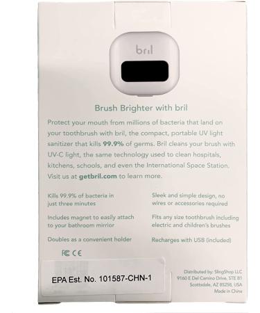 Bril UV-C Toothbrush Sanitizer - Portable Sterilizer Cover & Holder in White - Buy Online on GoSupps.com