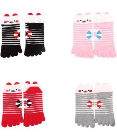 Holibanna Christmas Five Toe Socks - 4 Pairs of Warm No Show Cotton Toe Socks for Winter Festivities - Buy Online on GoSupps.com