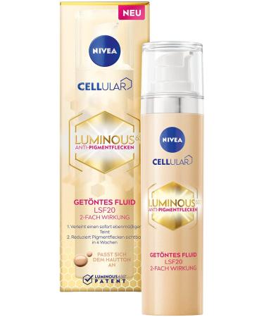 Nivea Cellular Luminous 630 Tinted Fluid & Hand Cream - Anti-Pigment Spots - LSF 20 - 50ml - Buy Online on GoSupps.com
