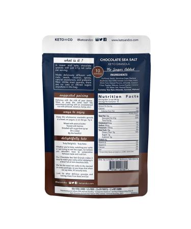 Keto and Co Chocolate Sea Salt Granola - 10 oz Keto-Friendly Snack - Buy Online on GoSupps.com