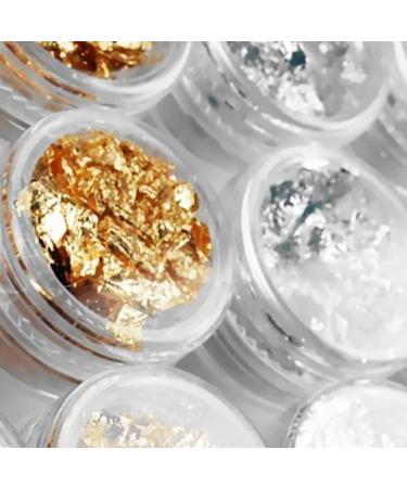 12 Pot/Set Nail Art Accessories Gold Silver Paillette Foil Chip Sparkling Flake DIY Glitter Decal Acrylic UV Gel Decoration gold nail - Buy Online on GoSupps.com
