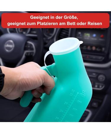 Portable Male Urinal Bottle 1000ml Spill Proof Urinals for Men | Travel Camping & Incontinence Aid (2 Pack) - Buy Online on GoSupps.com