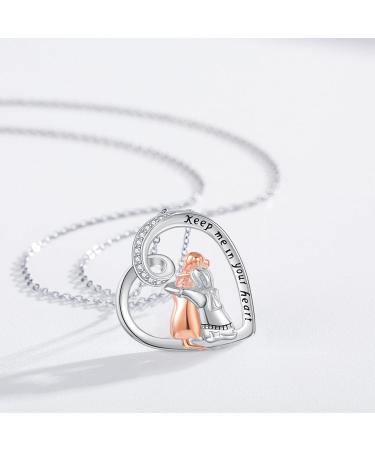 Chenghong 925 Sterling Silver Dog Chain Necklace with Crystals - Perfect Gift for Dog Lovers & Labrador Owners - Buy Online on GoSupps.com