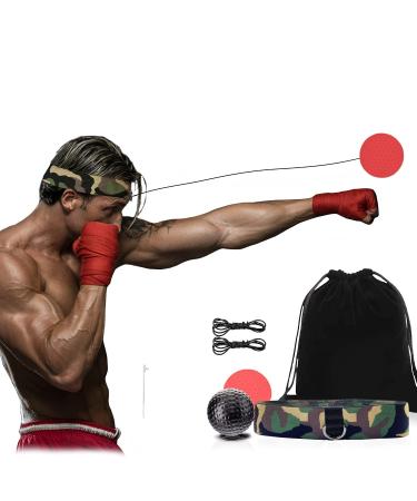 NDGDV Boxing Reflex Ball, 2 Difficulty Level Boxing Ball Set with Headband, Perfect for Training Speed Reaction, Accuracy, MMA & Krav Mega, Focus, Punching Speed, Fight Skill, Hand Eye Coordination Pack of 2 Red,Black