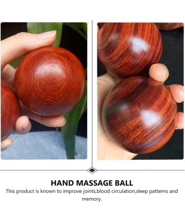 Natural Solid Wood Massage Ball - 2-Pack Hand & Foot Massager - 5cm Round Massage Balls for Hand Exercise | Health & Wellness - Buy Online on GoSupps.com