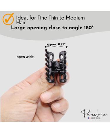Parcelona French Classic Small Celluloid Hair Claw Clip - No Slip Grip - Made in France (Solid Black) - Buy Online on GoSupps.com