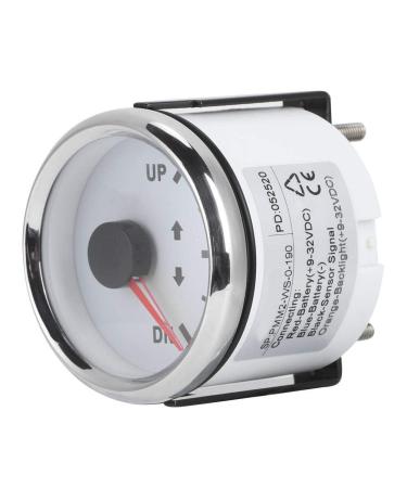 Boat Trim Gauge - 52mm Stainless Steel UP-DN Indicator | 0-190 Ohm Signal | Red Backlight | White Dial Silver Frame - International Shipping Available - Buy Online on GoSupps.com