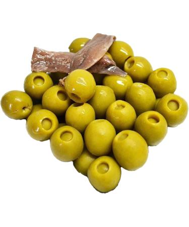 El Faro 4 x350g tins (150 grams drained/tin) Spanish Green Manzanilla Olives Filled With Anchovy - Buy Online on GoSupps.com