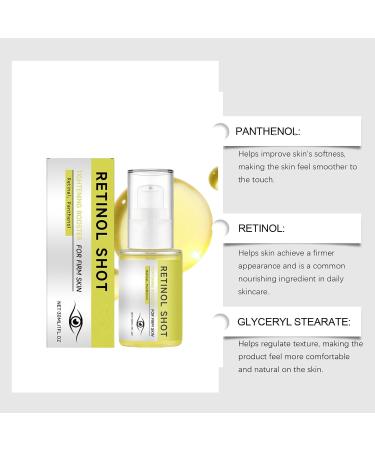2 PCS Retinol Shot Tightening Booster- Retinol Eye Serum with Panthenol for Anti-Aging Wrinkles & Fine Lines Pore Minimizer Firm Skin - For All Skin Type - 1 Fl. Oz - Buy Online on GoSupps.com