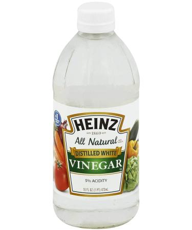 Heinz All Natural Distilled White Vinegar 5% Acidity 16 oz Glass Bottle, Pack of 2 with By The Cup Swivel Spoons - Buy Online on GoSupps.com