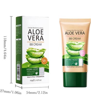 BB cr me de maquillage l'aloe vera cr me anti-cernes BB longue dur e et couvrante apaisante pour la peau matifiante pour un teint parfait v g talienne et test e dermatologiquement (naturel) Naturel. - Buy Online on GoSupps.com
