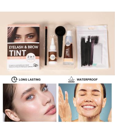2 in 1 Lash & Brow Color Kit - Natural Eyebrow Makeup Professional Eyelash Coloring Set in Black | International Shipping - Buy Online on GoSupps.com