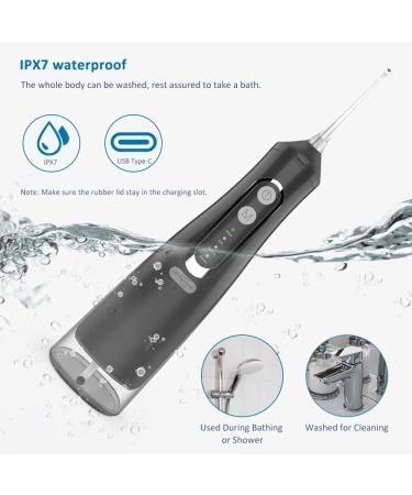 Water Flosser for Advanced Teeth Cleaning - Cordless Oral Care Irrigator with 4 Modes 4 Jet Tips & 310ML Tank - IPX7 Waterproof (Black - Buy Online on GoSupps.com