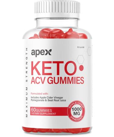 Apex Keto Apple Cider Vinegar Gummies - Advanced Formula Apex ACV Keto Gummies (60 Gummies)