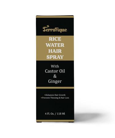 Terrafique Rice Water Hair Growth Spray with Castor & Ginger - 4 Fl Oz / 118 Ml - Buy Online on GoSupps.com