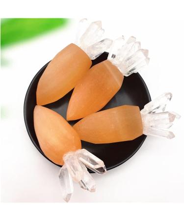 Natural Crystal Rough 1pc Natural Orange Selenite Carrot Quartz Crystals Polished Stone Clear Column Reiki Gypsum Home Decoration ERTEYIN - Buy Online on GoSupps.com