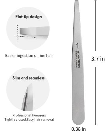 Stainless Steel Precision Eyebrow Tweezers Flat Tweezers for Eyebrows for Women-for Facial Hair and Ingrown Hair Removal Beauty Tools - Buy Online on GoSupps.com