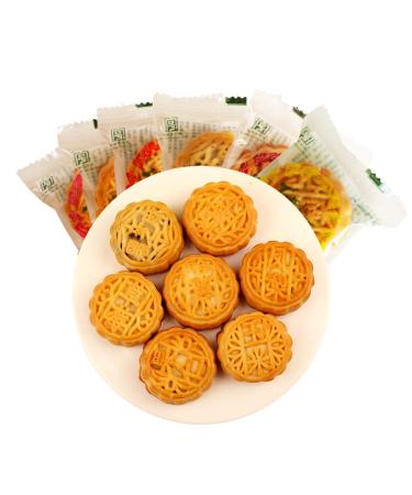 Helenou666 Chinese Traditional Mid-Autumn Day Festival Food Mooncakes Various Fruit Flavor and Five Kernels around 20pcs 17.6oz (fruit flavor mixed)