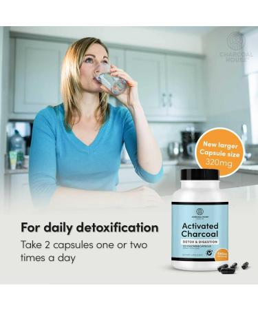 Charcoal House Activated Charcoal Capsules for Adults | Natural Vegan Non-GMO & Gluten Free | USP Charcoal Pills for Stomach Cleanse Healthy Digestion Gas & Nausea | USP Medical Grade | 125 ct. - Buy Online on GoSupps.com
