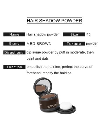 Hairline Powder - Instant Root Cover Up & Volumizer for Thinning Hair | Windproof & Sweatproof | 4g Medium Brown - Buy Online on GoSupps.com