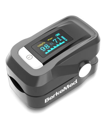 Berkemed pulse oximeter oxygen saturation measuring device finger with Oled screen and lanyard for children adults elderly family and hospitals