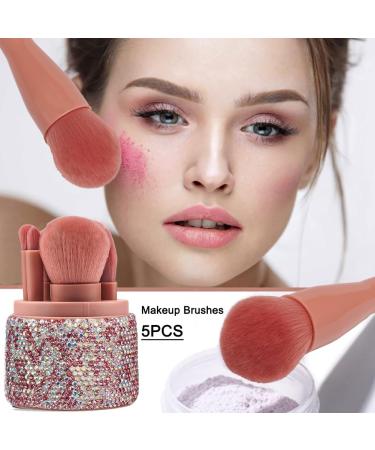 Buy XhuangTech 5Pcs Makeup Brush Set Premium Synthetic Brushes with Bling Rhinestone Case for Flawless Foundation Powder and Eye Makeup (Pink) International Shipping Available - Buy Online on GoSupps.com