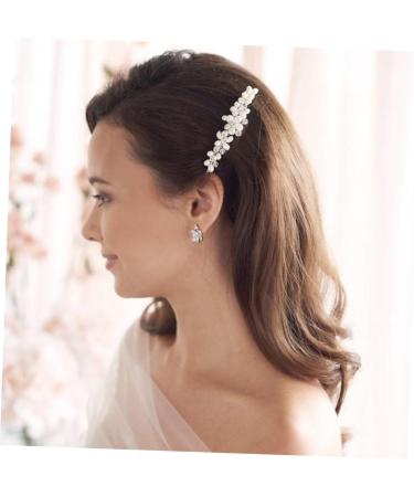 Ipetboom Rhinestone Bridal Comb Hair Comb Bridal Headpiece Crystal Headpiece Crystal Headdress Hair Pearls Bridal Pearl Headwear Honey Brows Hair Accessories Rhinestones Bride Abs - Buy Online on GoSupps.com