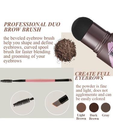 Eyebrow Stamp & 30 Stencils Kit - Professional One Step Brow Shaping, Waterproof Long-Lasting Definer Makeup in Light Brown - Buy Online on GoSupps.com