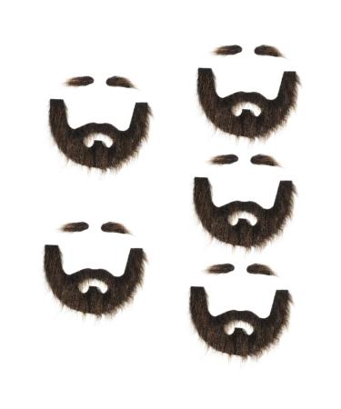 Healvian 5 Sets Beard Dress up DIY Fake Mustache False Mustache Pirate Cosplay Prop Self Adhesive Beard Plush 20.00X13.00X0.50CMx5pcs Multix5pcs