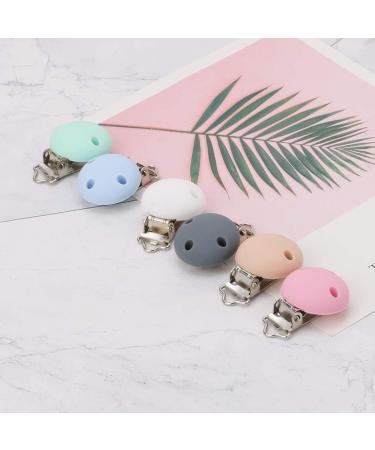 Konny Baby Schnullerkette Clip - Soft Silicone Pacifier Clip in Light Blue & Rose Pink | Baby Accessories & DIY Tools - Buy Online on GoSupps.com