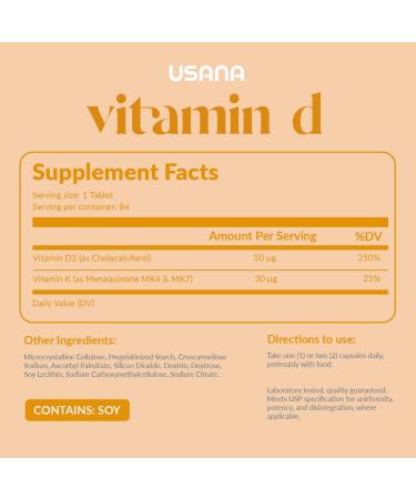 USANA Maximum-Strength 2000 IU Vitamin D Supplement - 84 Tablets for Healthy Immune System Support - Buy Online on GoSupps.com