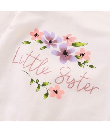 PythJooh Newborn Baby Girl Little Sister Onesie Romper & Floral Hat Set | 9-12 Months - Buy Online on GoSupps.com