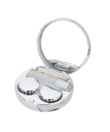 ZJchao contact lens container 4 colors contact lens container portable contact lens container made of plastic with marble pattern eye care kit container (white)