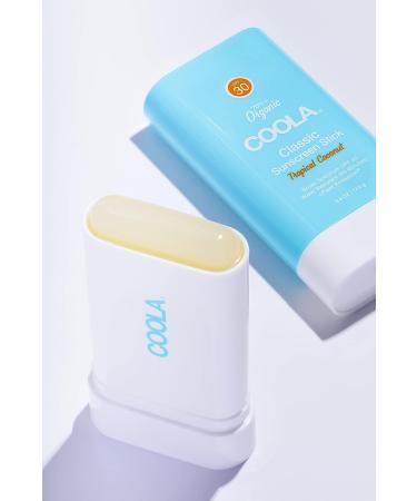 COOLA Organic Face Sunscreen SPF 30 Lotion Stick - Tropical Coconut - 0.15 Oz | Vegan, Gluten Free, Dermatologist Tested - Buy Online on GoSupps.com