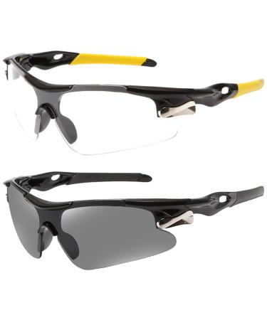 BDSHUNBF 2 pieces of sports sunglasses sports glasses bicycle glasses windproof fast glasses fast glasses rave cyclists glasses for men uv400 protection for outdoor activities cycling run