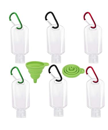 Travel Bottles with Keychain, 2oz/50ml Portable Plastic Travel Bottles - Leakproof Squeeze Bottles with Flip Cap - Empty Refillable Containers for Hand Sanitizer Conditioner Body Wash Liquid etc 6PC