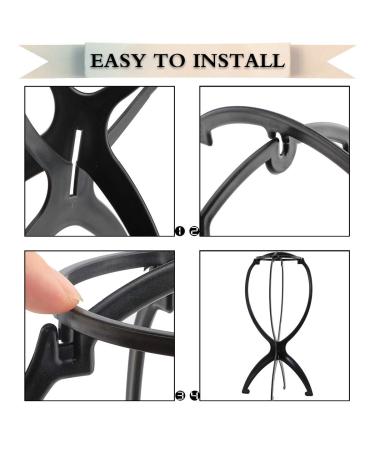 DANSEE 6 Pack Short Wig Stand - Portable Holder for Multiple Wigs & Hats - 14.2 Inches - Travel Friendly - Black - Buy Online on GoSupps.com