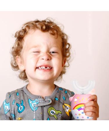 Tasselily Kids Electric Toothbrush - Ultrasonic 360 Cleaning, 5 Modes, IPX7 Waterproof, Smart Reminder - Pink Rainbow Design | Ages 2-6 - Buy Online on GoSupps.com
